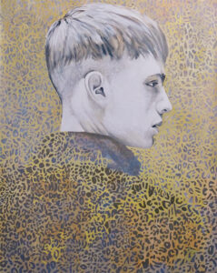 L'homme Léopard, Huile sur toile,162x114cm